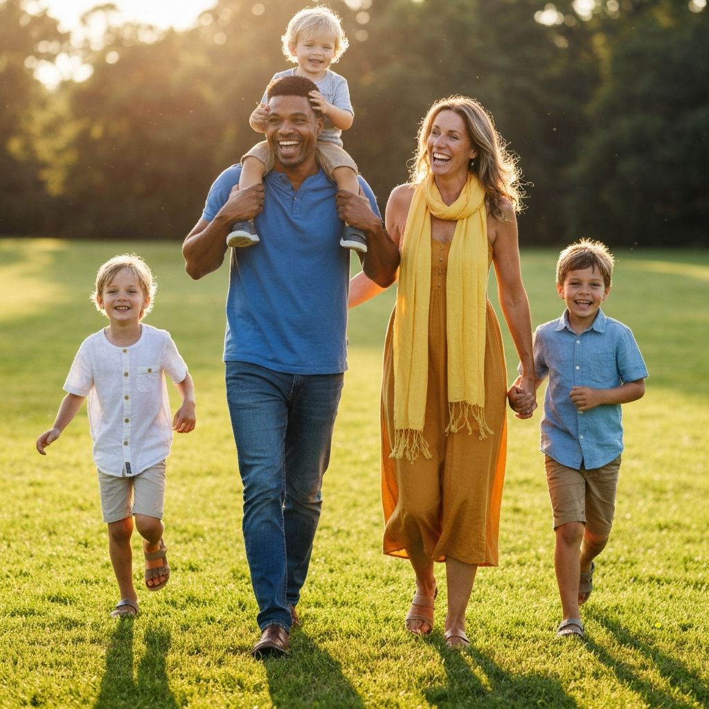 A family enjoying time together outdoors