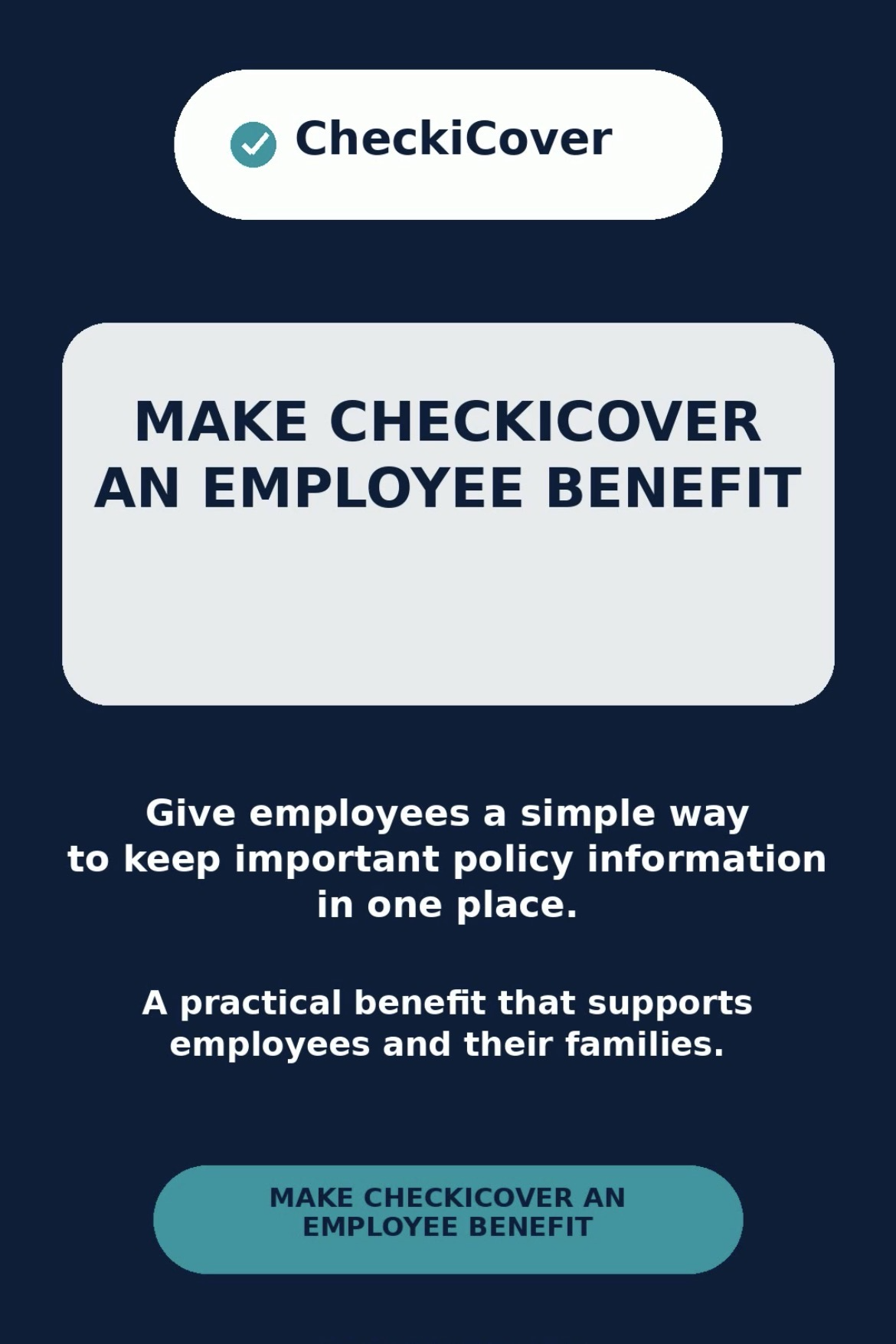 Make CheckiCover an employee benefit